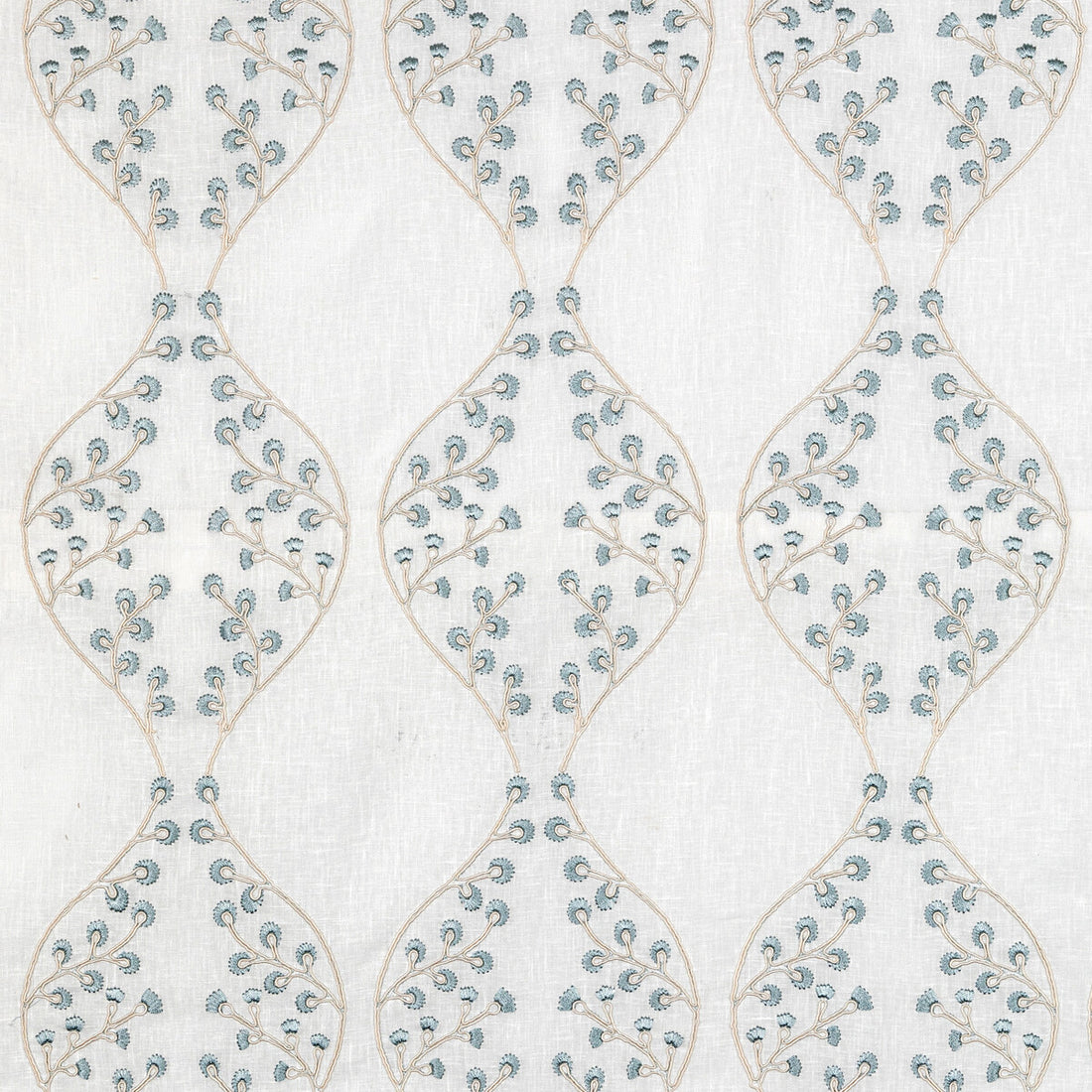 Lillie Sheer fabric in ivory/blue color - pattern 2021130.516.0 - by Lee Jofa in the Summerland collection