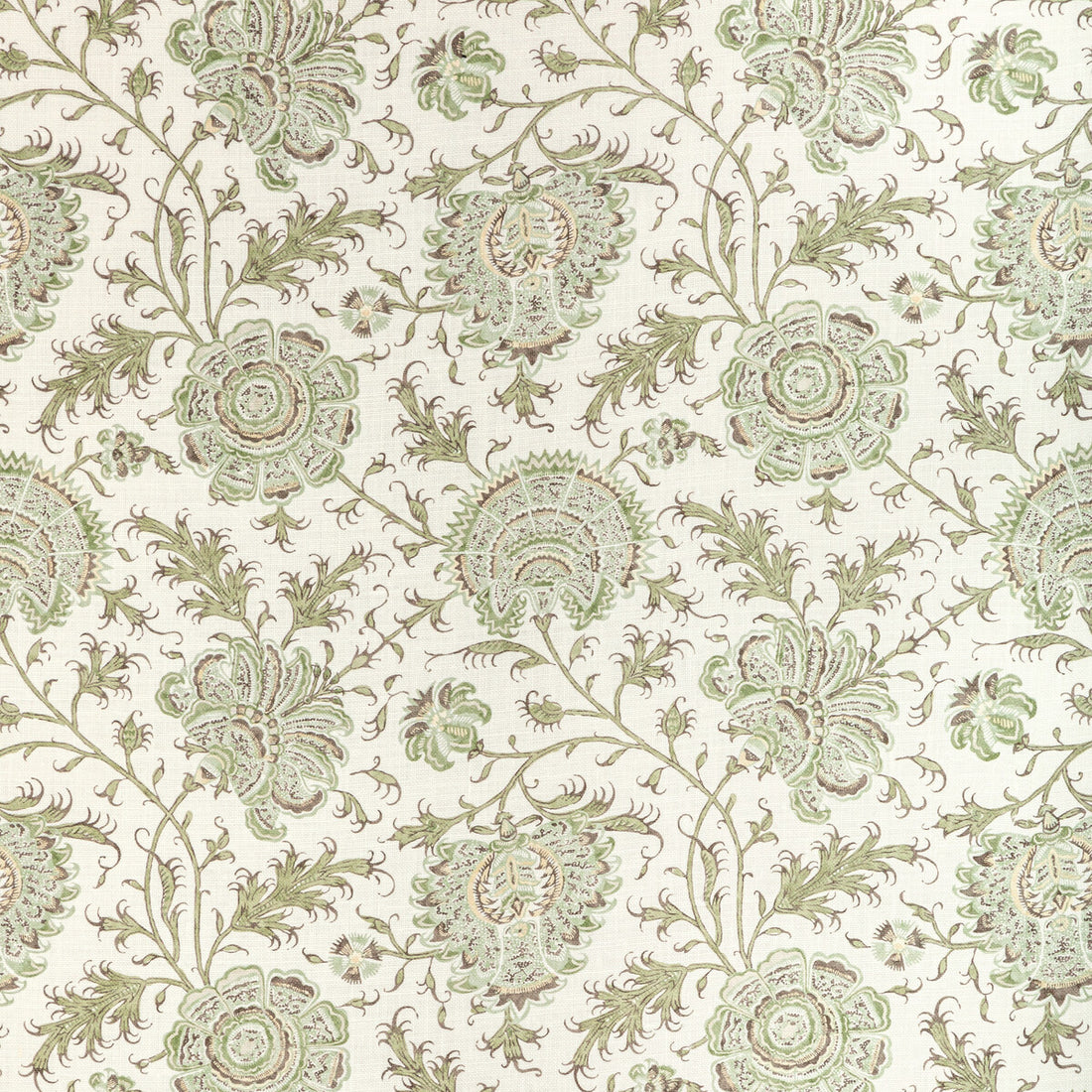 Indiennes Floral fabric in ivy color - pattern 2022108.316.0 - by Lee Jofa in the Sarah Bartholomew collection