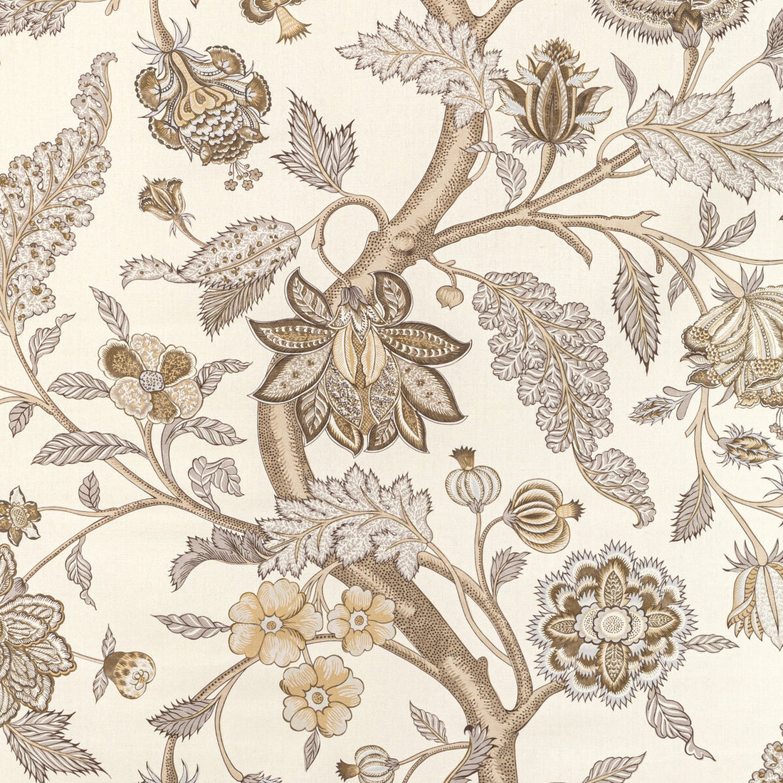 Palampore Print fabric in stone color - pattern 2022109.1611.0 - by Lee Jofa in the Sarah Bartholomew collection