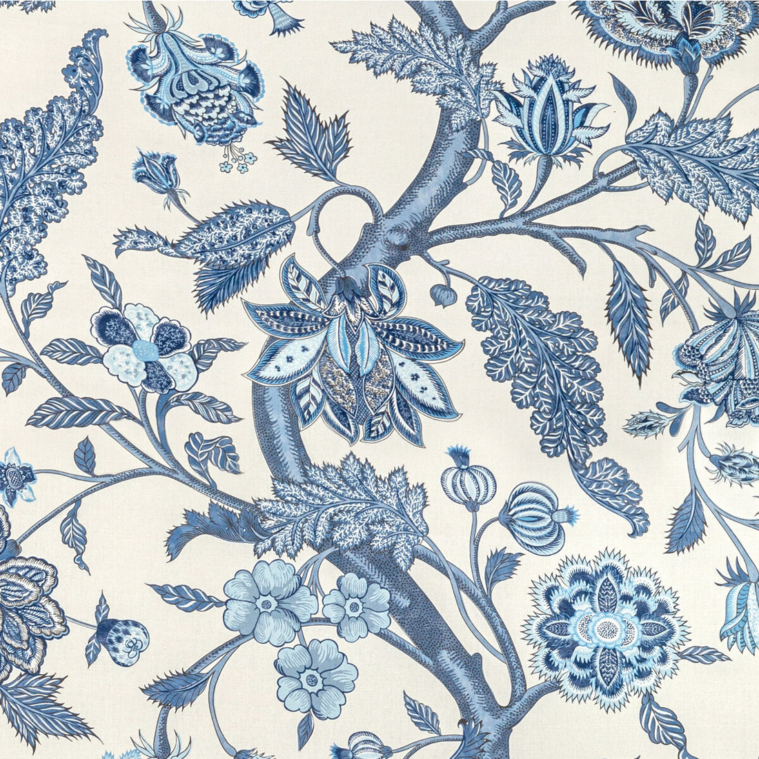 Palampore Print fabric in delft color - pattern 2022109.5.0 - by Lee Jofa in the Sarah Bartholomew collection