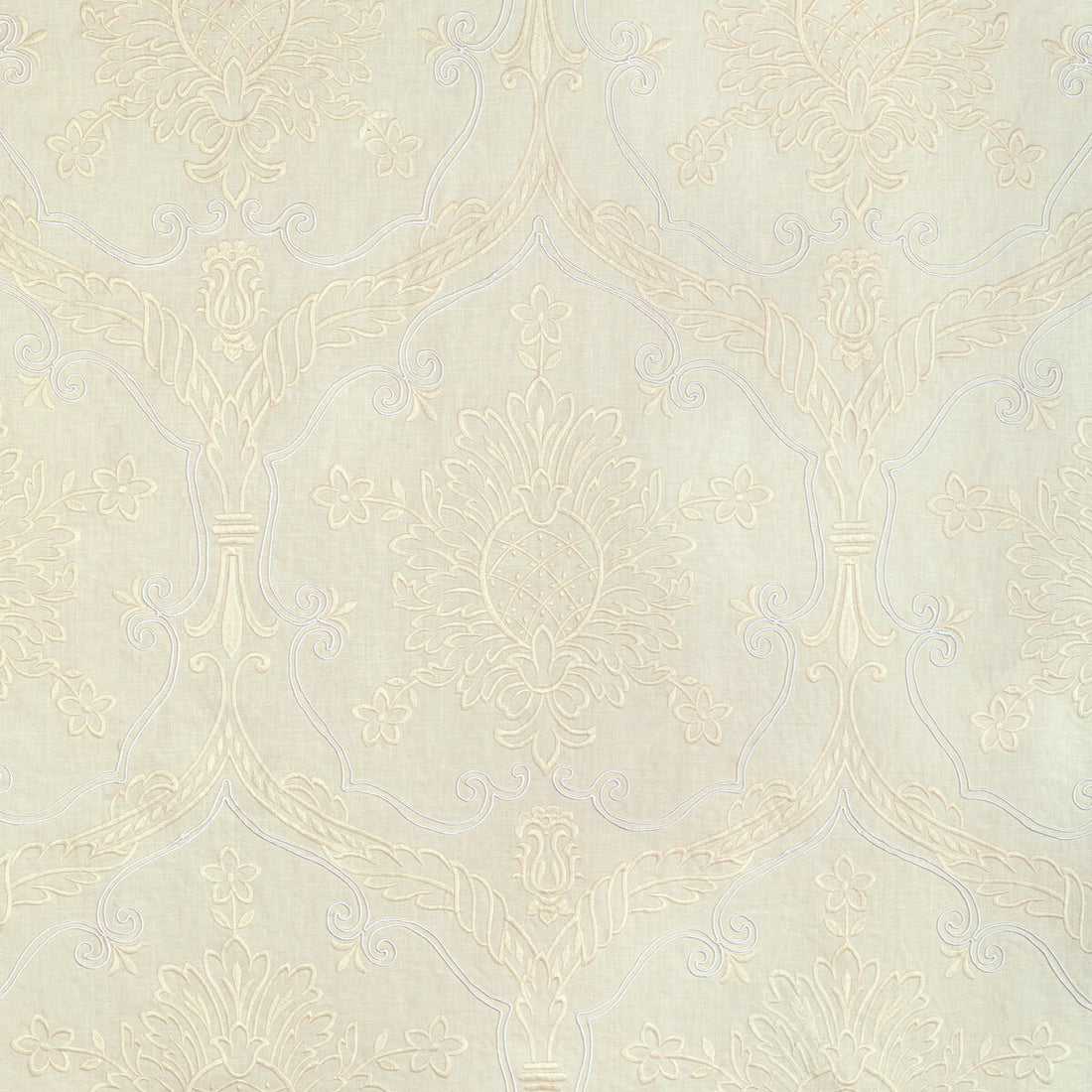 Hayes Embroidery fabric in ivory color - pattern 2022110.1.0 - by Lee Jofa in the Bunny Williams Arcadia collection
