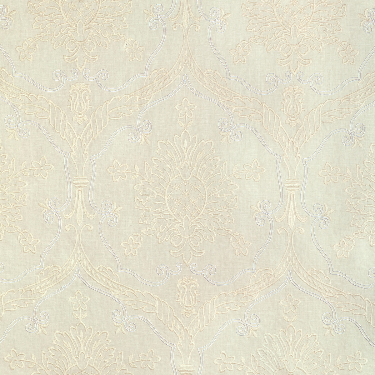 Hayes Embroidery fabric in ivory color - pattern 2022110.1.0 - by Lee Jofa in the Bunny Williams Arcadia collection