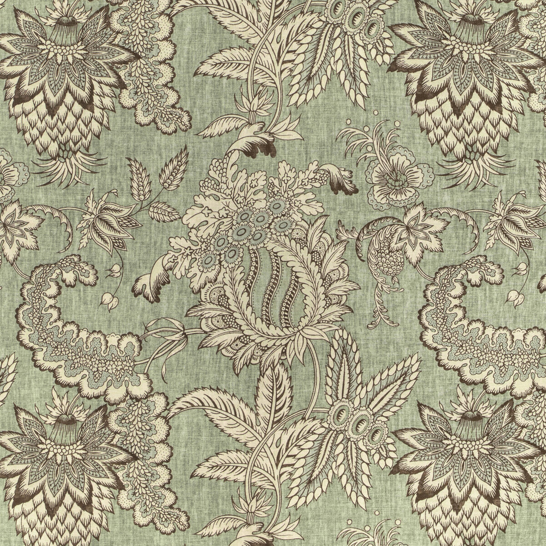 Jennings Print fabric in green color - pattern 2022115.3.0 - by Lee Jofa in the Bunny Williams Arcadia collection