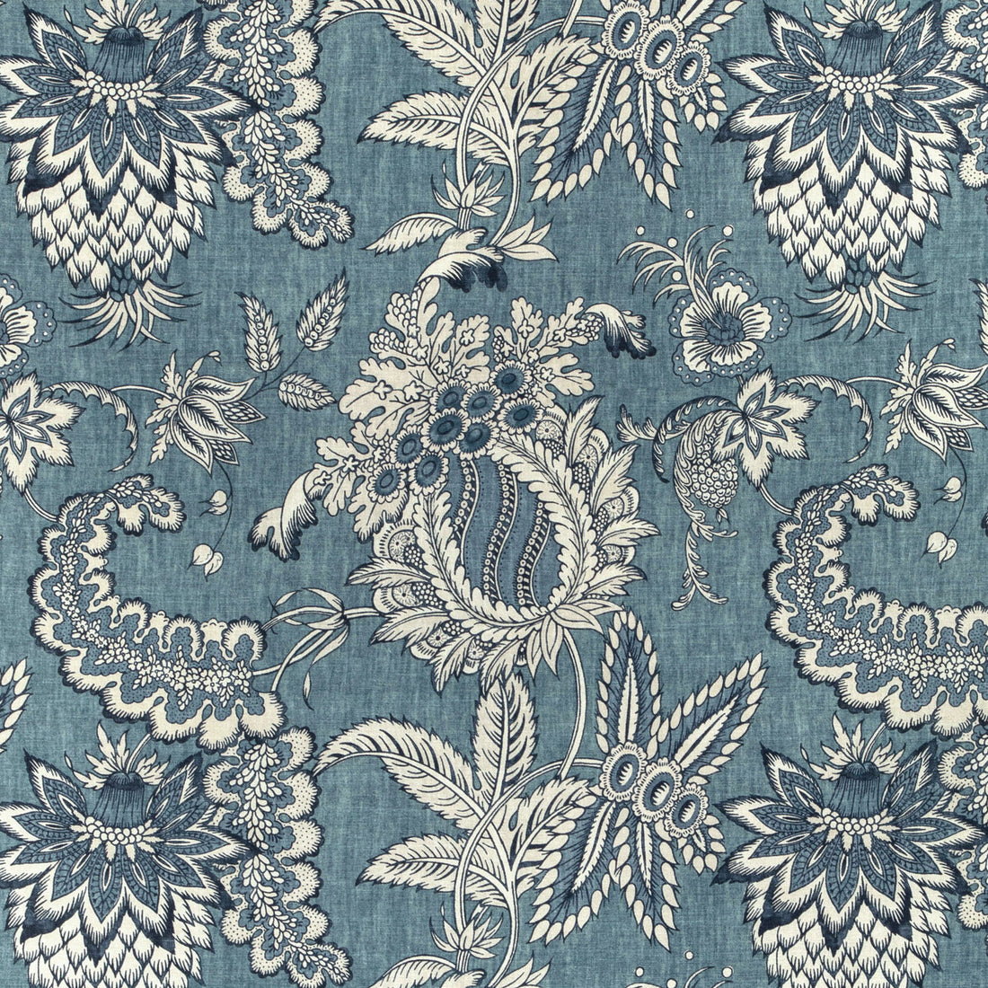 Jennings Print fabric in blue color - pattern 2022115.5.0 - by Lee Jofa in the Bunny Williams Arcadia collection