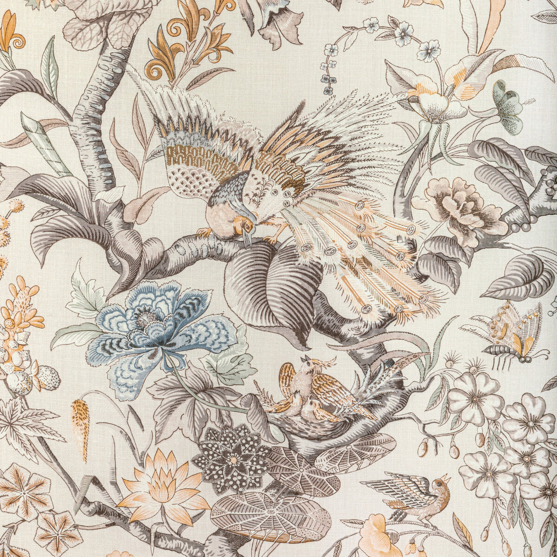 Greenfield Print fabric in stone color - pattern 2022116.1211.0 - by Lee Jofa in the Bunny Williams Arcadia collection