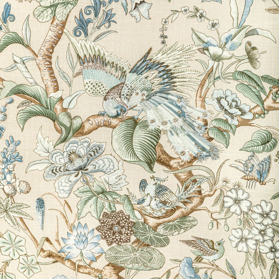 Greenfield Print fabric in sky color - pattern 2022116.153.0 - by Lee Jofa in the Bunny Williams Arcadia collection