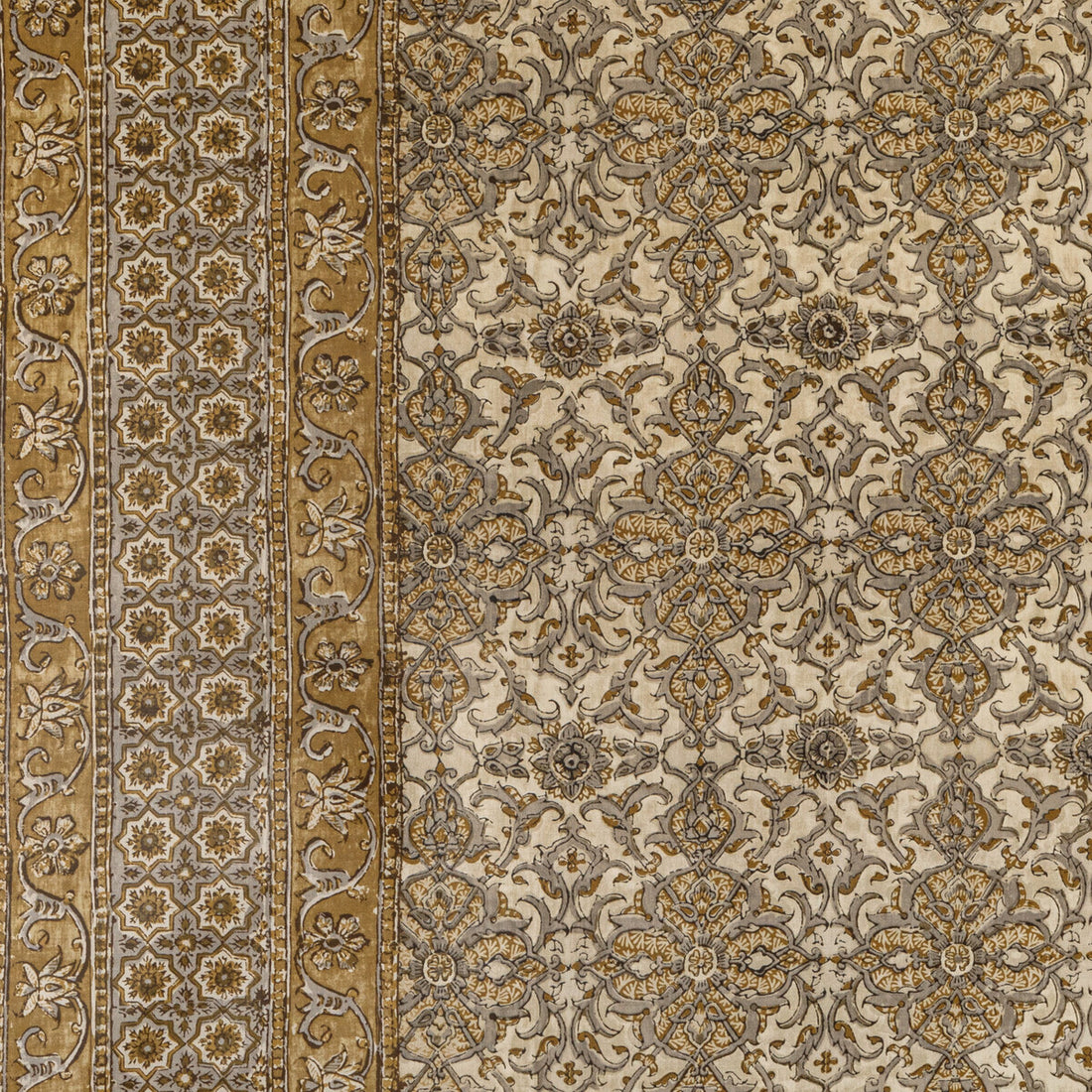 Palmer Print fabric in gold color - pattern 2022117.416.0 - by Lee Jofa in the Bunny Williams Arcadia collection