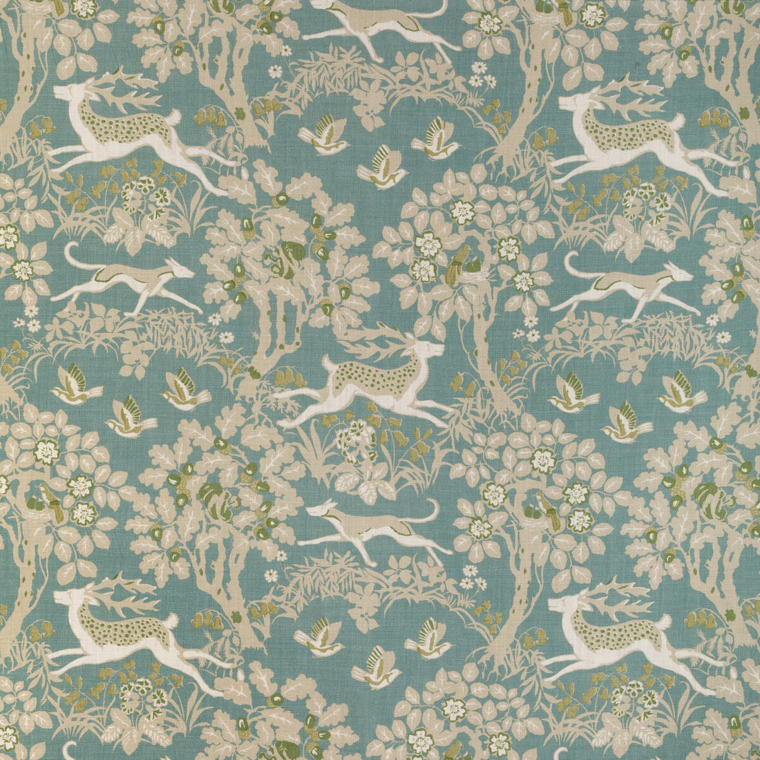 Mille Fleur Print fabric in lake color - pattern 2023122.353.0 - by Lee Jofa in the Lee Jofa 200 collection