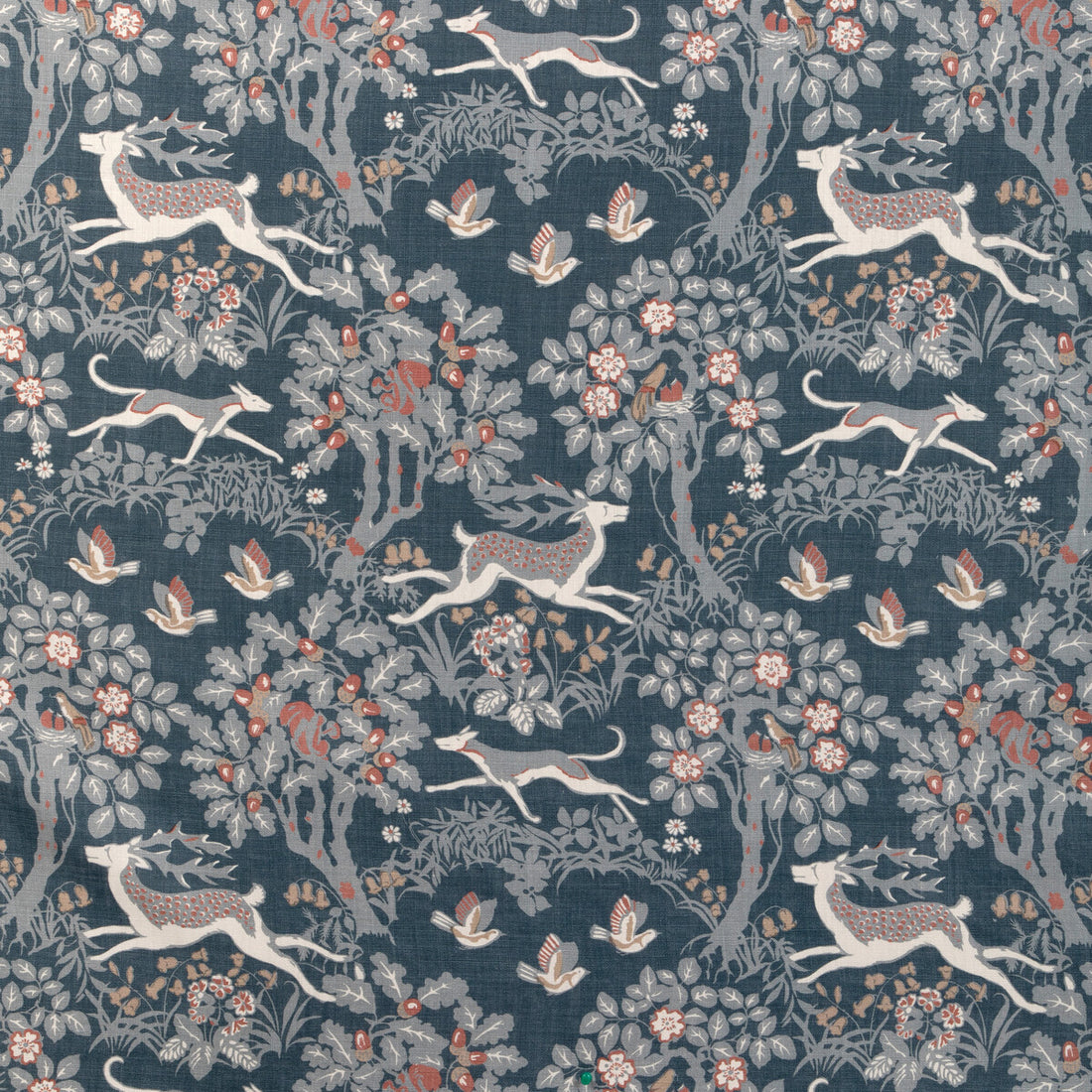 Mille Fleur Print fabric in denim color - pattern 2023122.519.0 - by Lee Jofa in the Lee Jofa 200 collection
