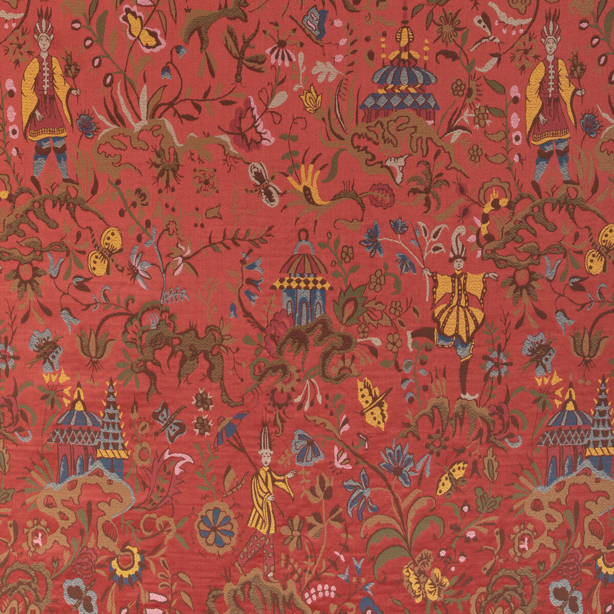 Chinese Brocade fabric in red color - pattern 2023130.19.0 - by Lee Jofa in the Lee Jofa 200 collection