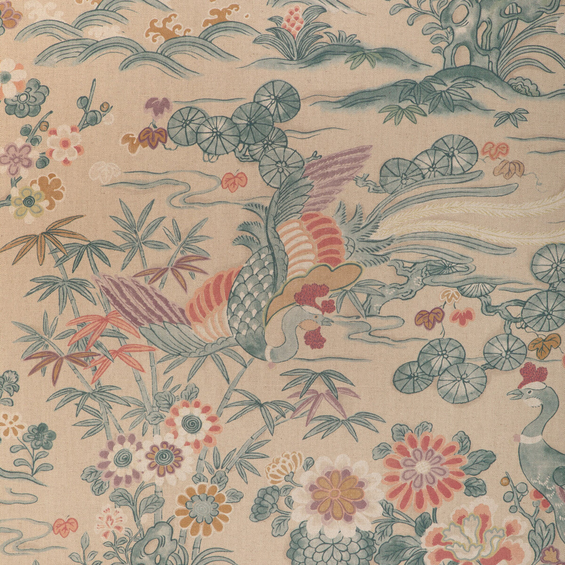 Sakura Print fabric in shore color - pattern 2023139.1613.0 - by Lee Jofa in the Garden Walk collection