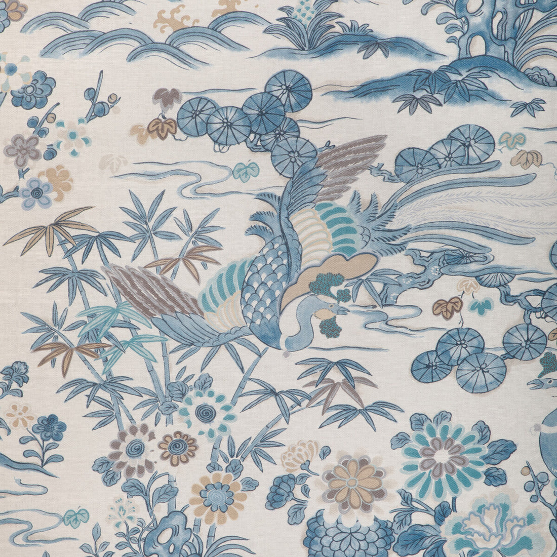 Sakura Print fabric in blue color - pattern 2023139.55.0 - by Lee Jofa in the Garden Walk collection