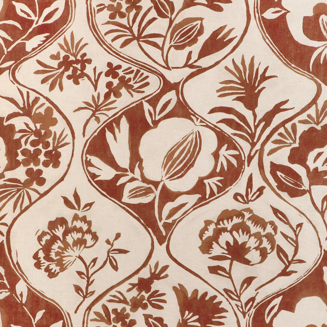 Calathea Print fabric in clay color - pattern 2023141.24.0 - by Lee Jofa in the Garden Walk collection