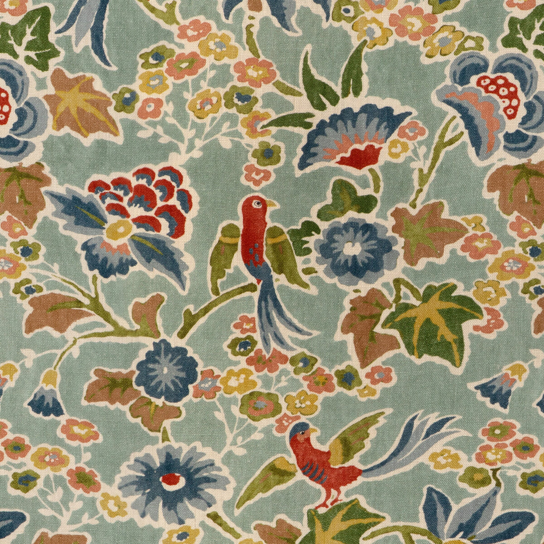 Posy Print fabric in aqua/ivy color - pattern 2023142.353.0 - by Lee Jofa in the Garden Walk collection
