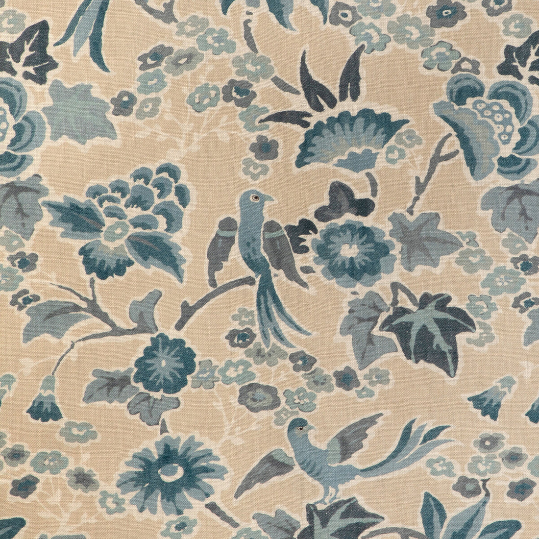 Posy Print fabric in sand/sky color - pattern 2023142.516.0 - by Lee Jofa in the Garden Walk collection