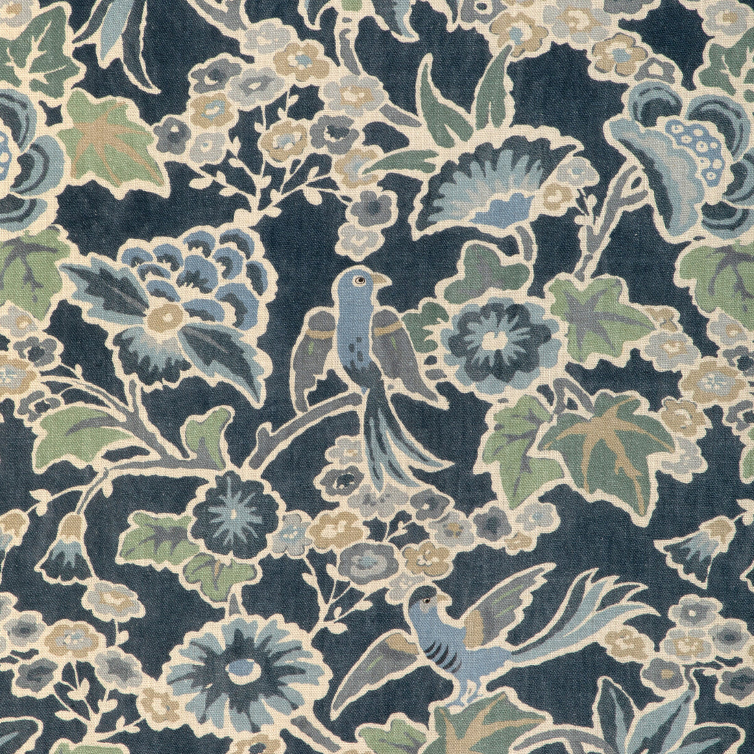 Posy Print fabric in denim/slate color - pattern 2023142.523.0 - by Lee Jofa in the Garden Walk collection