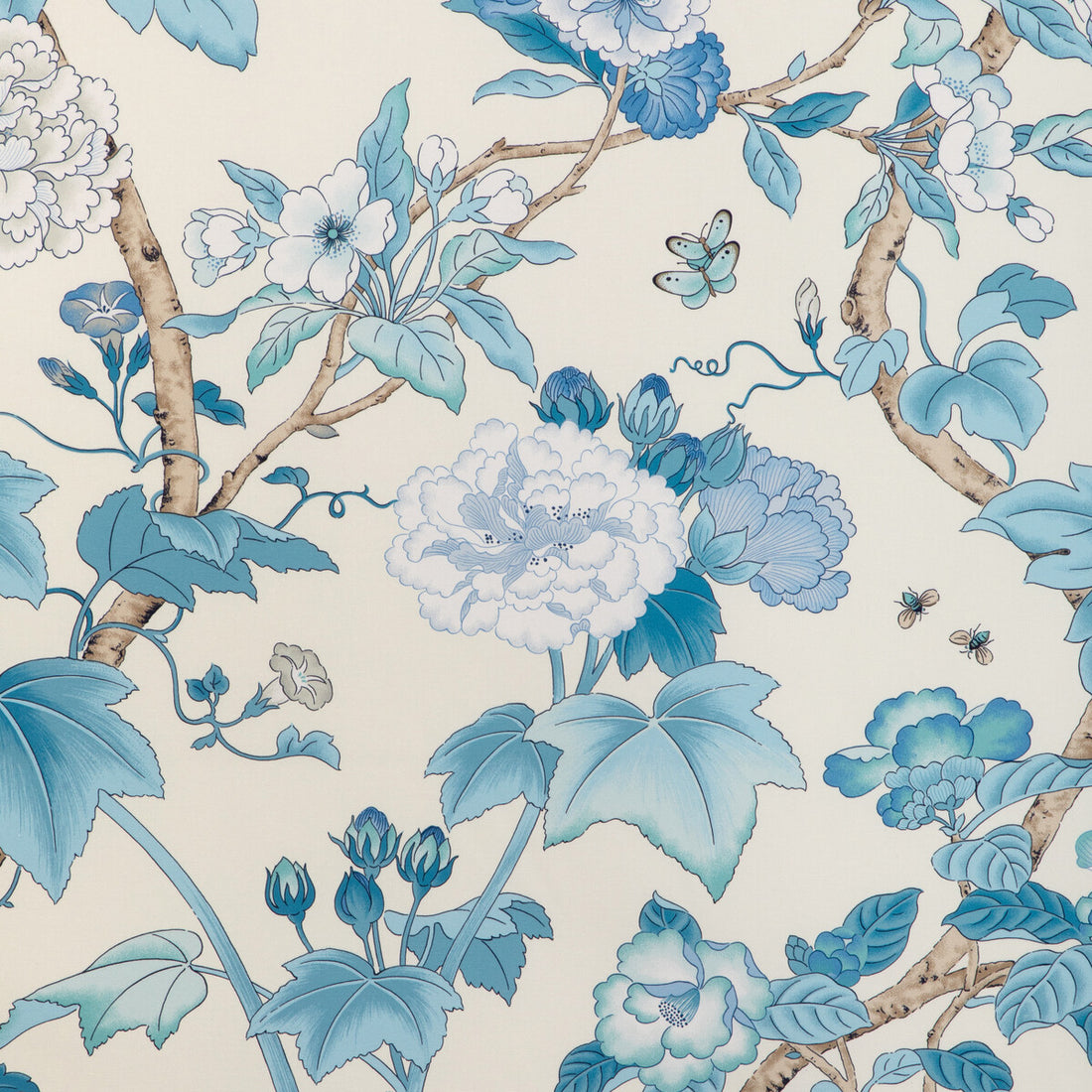 Gardenia Print fabric in delft/sky color - pattern 2023143.155.0 - by Lee Jofa in the Garden Walk collection