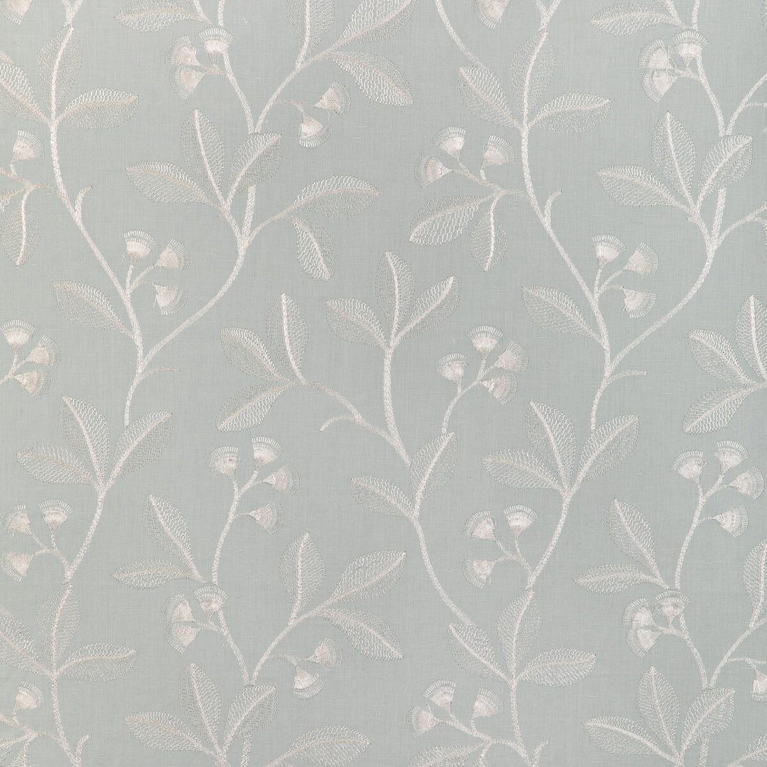 Iris Embroidery fabric in aqua color - pattern 2023144.13.0 - by Lee Jofa in the Garden Walk collection