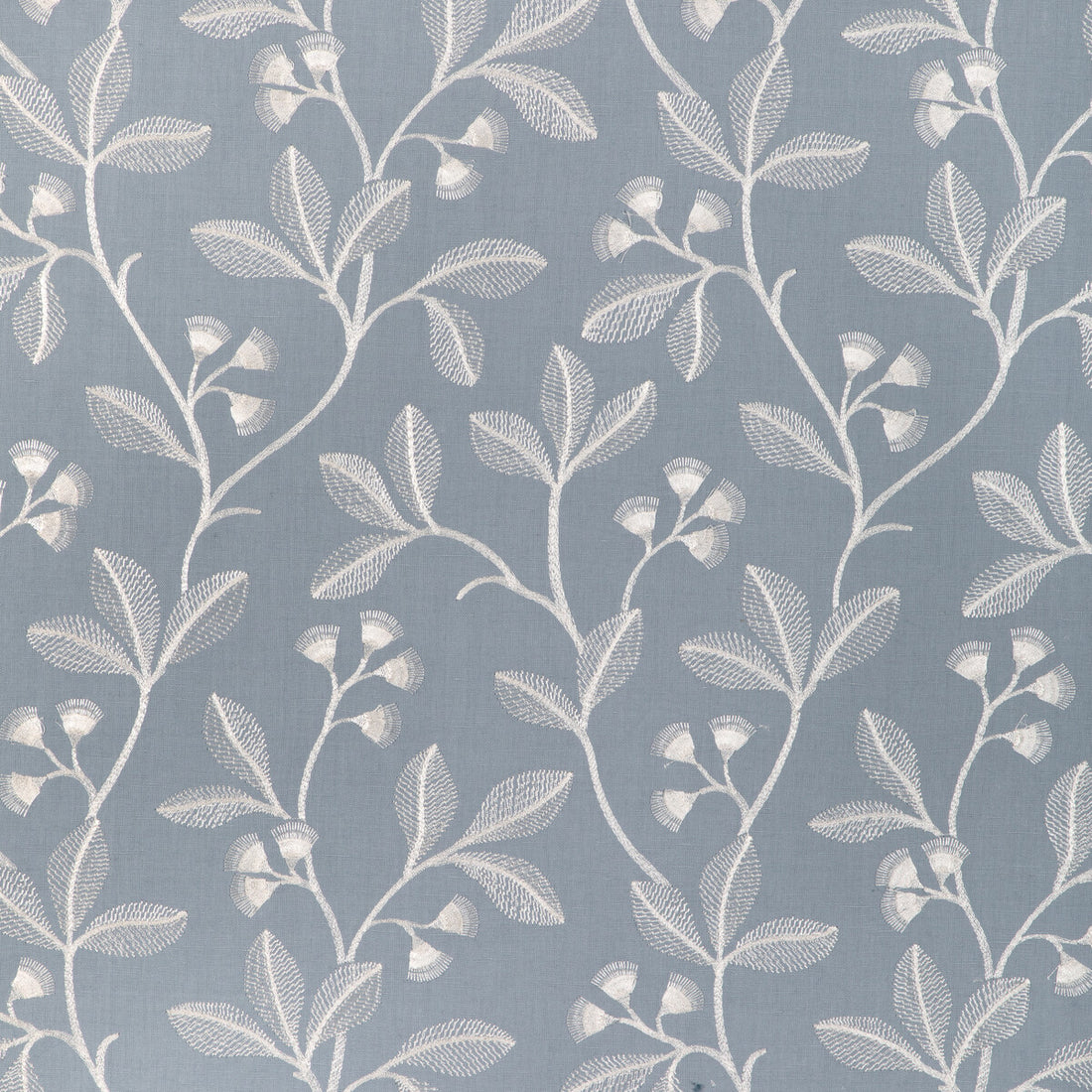 Iris Embroidery fabric in blue color - pattern 2023144.5.0 - by Lee Jofa in the Garden Walk collection