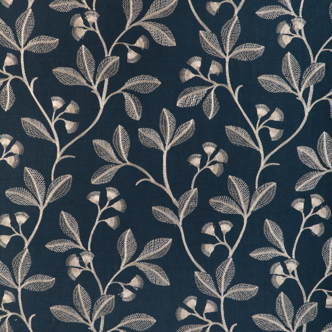 Iris Embroidery fabric in midnight color - pattern 2023144.50.0 - by Lee Jofa in the Garden Walk collection