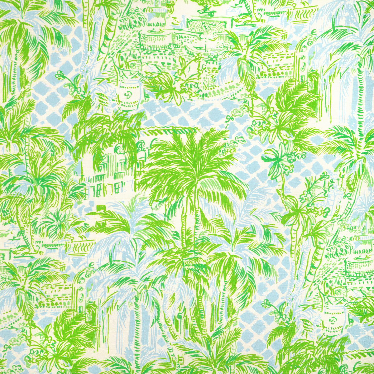 Palm Beach fabric in blue green color - pattern number 2025113.153.0 - by Lee Jofa in the Lilly Pulitzer III collection
