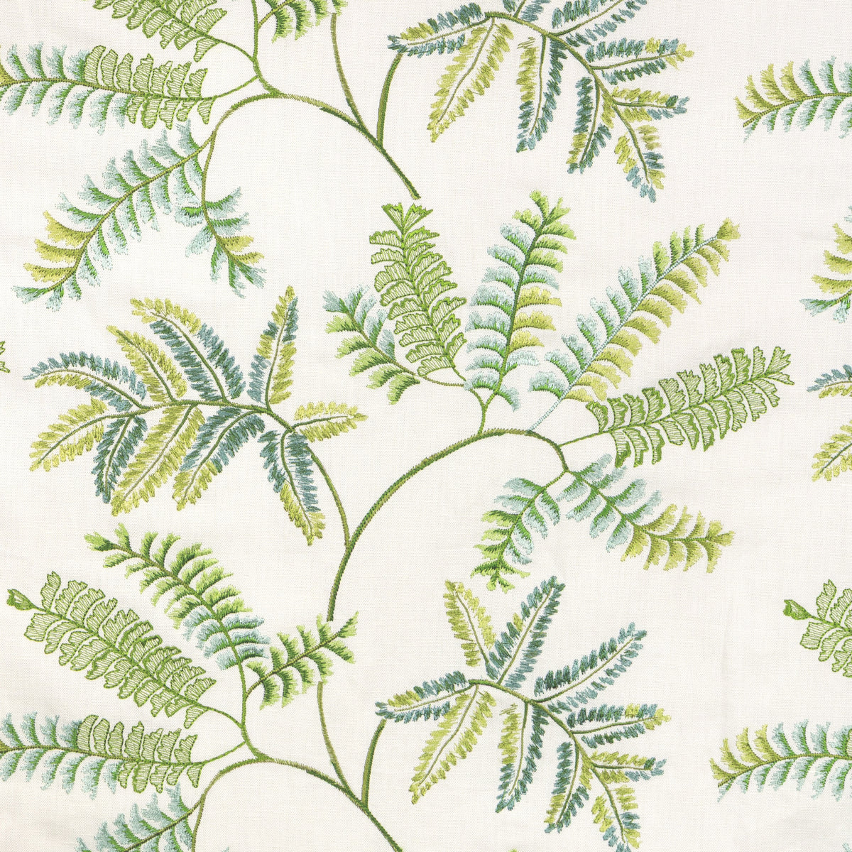 Royal Fern Emb fabric in Spring color - pattern number 2025138.73.0 - by Lee Jofa in the Mayfair Embroideries collection