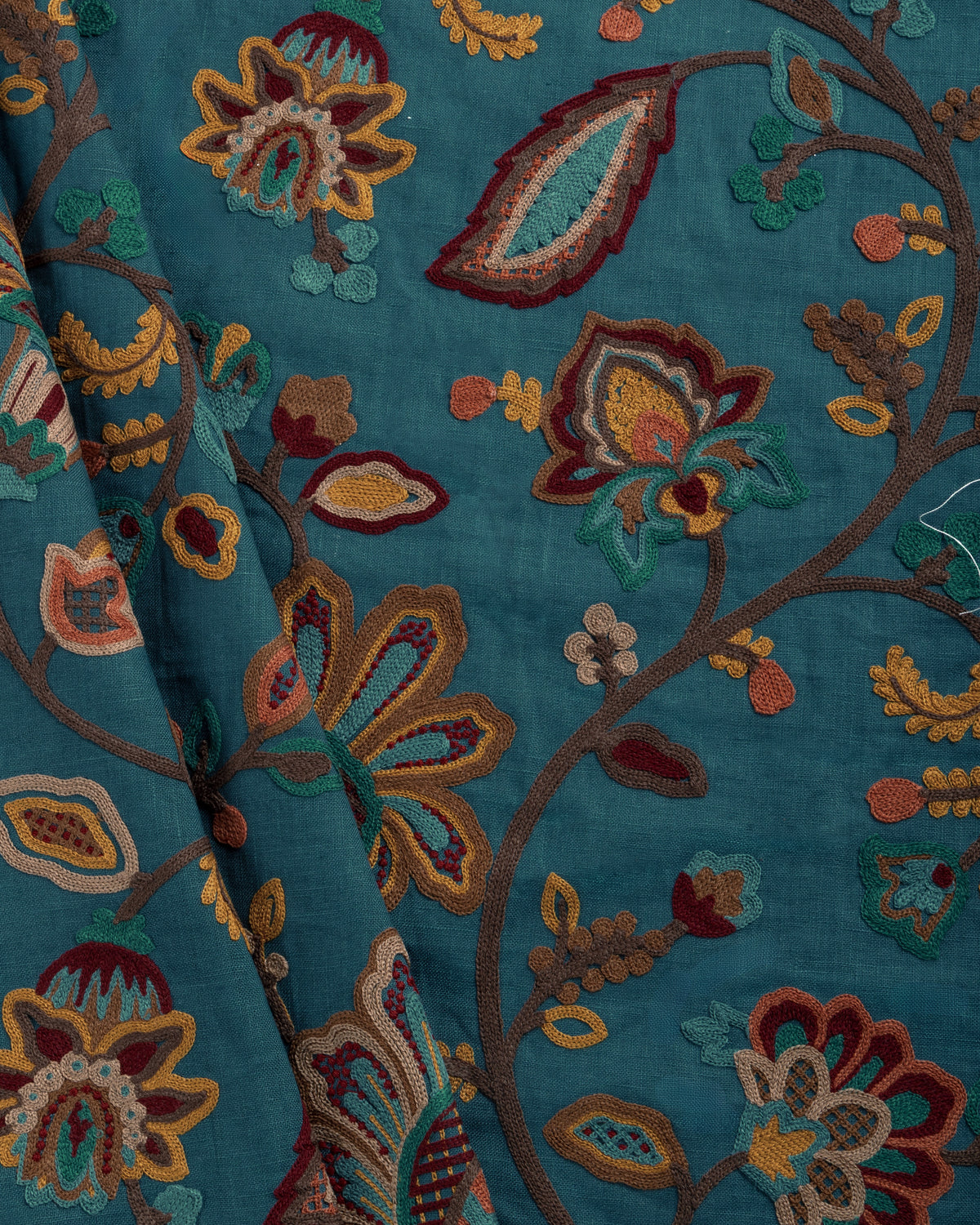 Westfield Emb fabric in Teal/Ochre color - pattern number 2025140.354.0 - by Lee Jofa in the Mayfair Embroideries collection