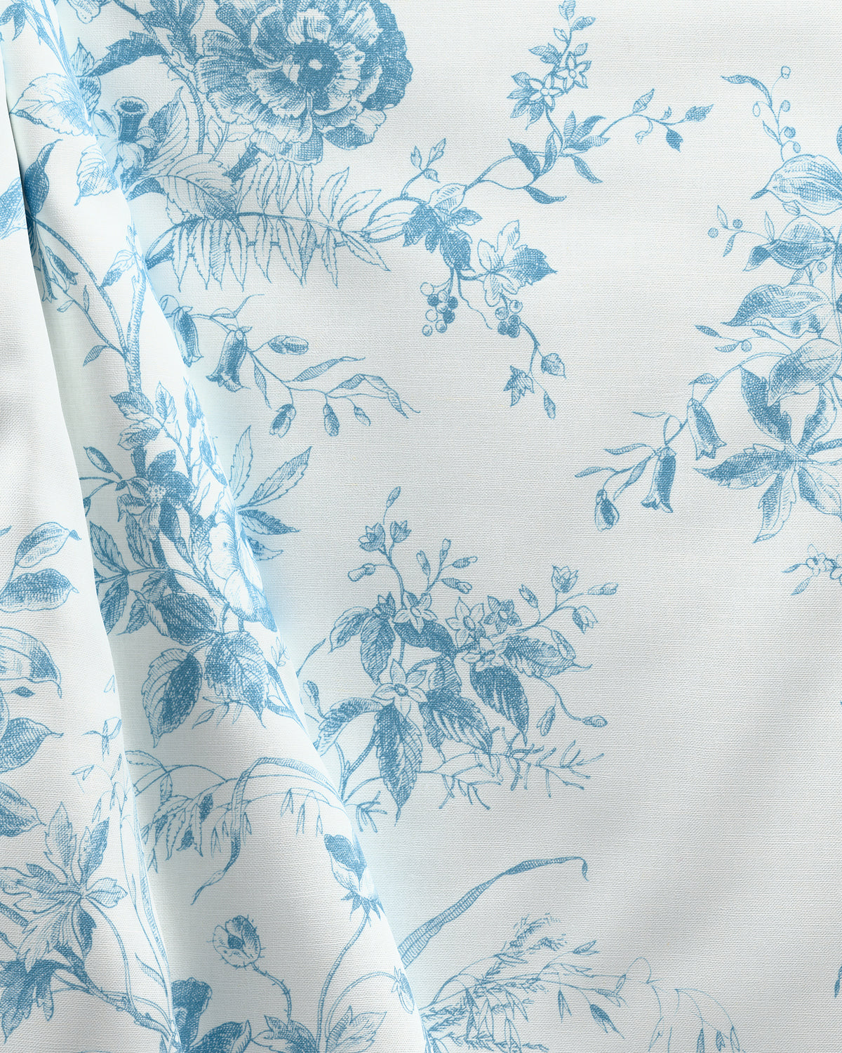 Tea Rose Toile fabric in Blue color - pattern number 2026103.1115.0 - by Lee Jofa in the Hinton Hill collection