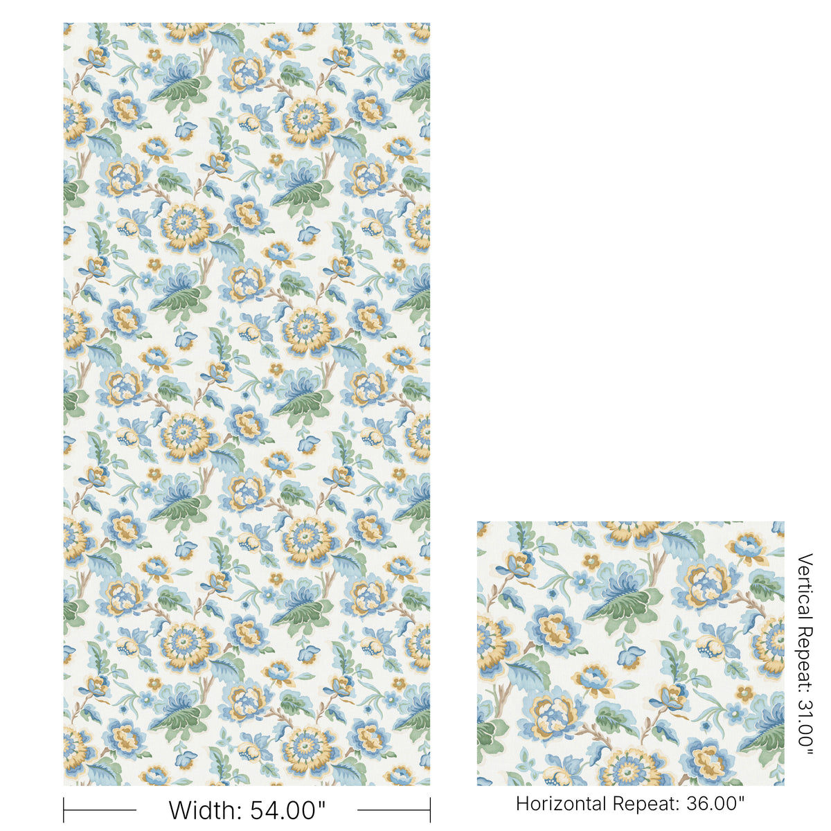 Bloomfield Print fabric in Seaside color - pattern number 2026106.54.0 - by Lee Jofa in the Hinton Hill collection
