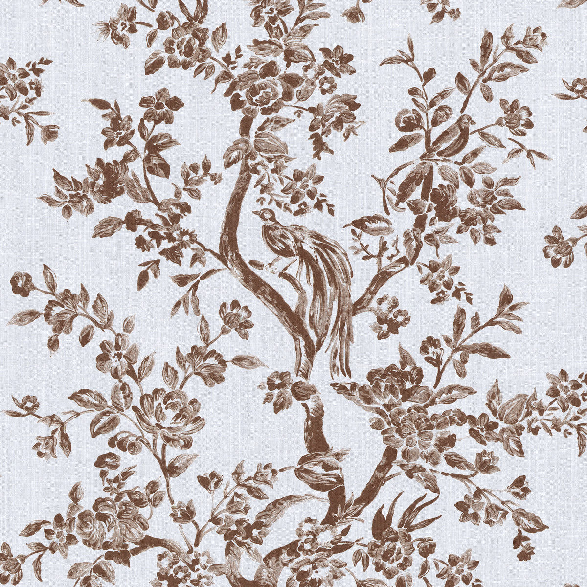 Camellia Toile fabric in Brown color - pattern number 2026131.61.0 - by Lee Jofa in the Gracie Gardens collection