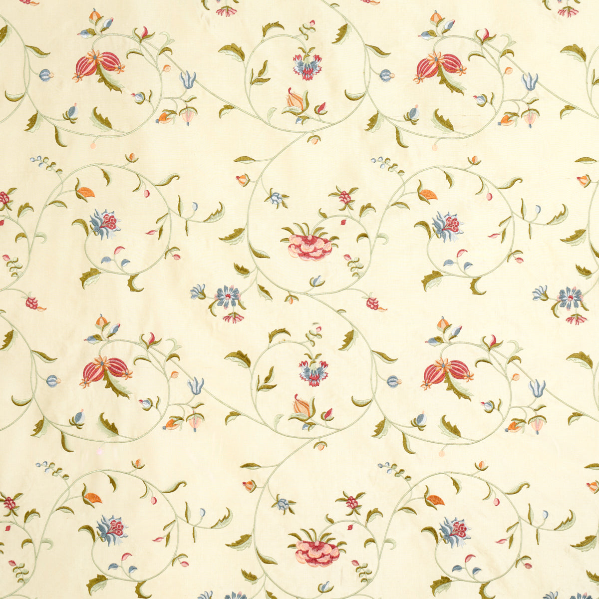 Colette Embroidery fabric in rose color - pattern number 22710 - by Schumacher in the Perennial Favorites collection