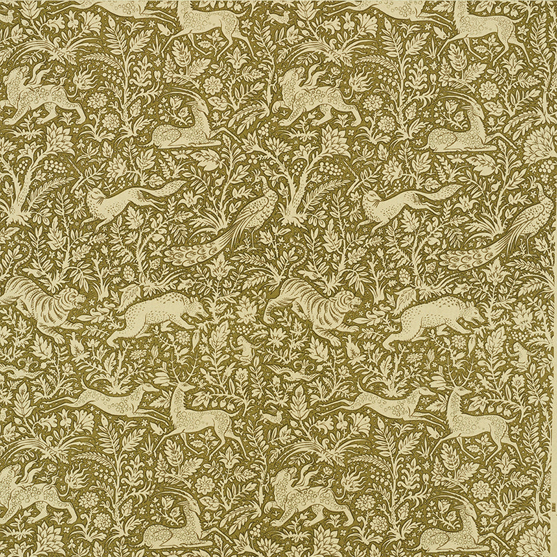 Khans Park fabric in khaki olive color - pattern number 2603272 - by Schumacher in the Luxe Lodge collection