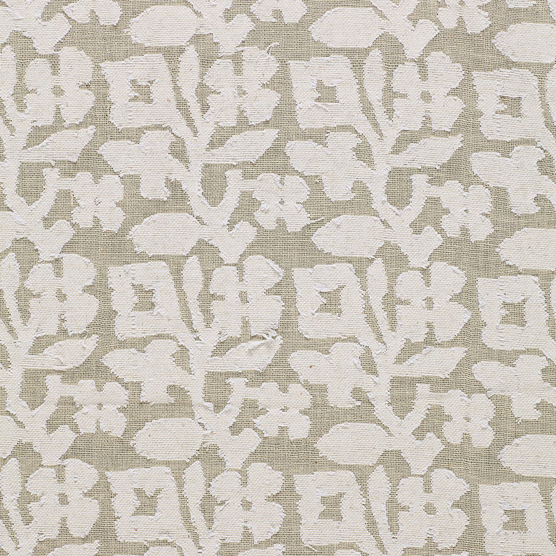 Vine Cutwork Casement fabric in natural color - pattern number 2609380 - by Schumacher in the Radiance Sheers collection