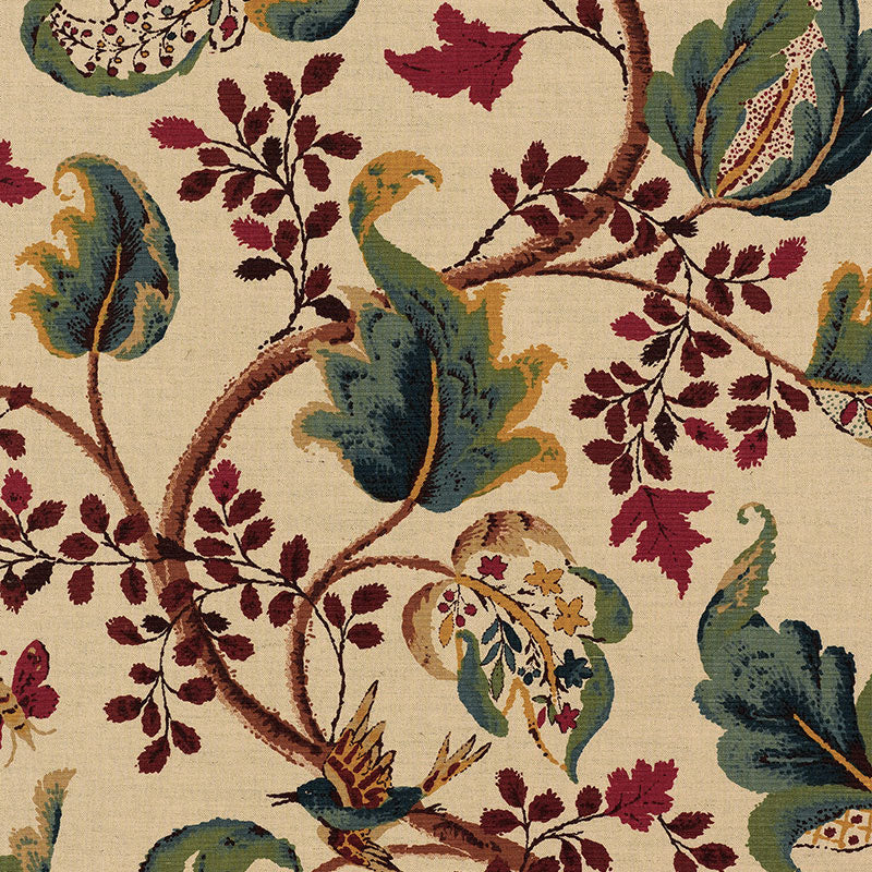 Fox Hollow fabric in document natural color - pattern number 2639642 - by Schumacher in the Archive Linen Prints collection