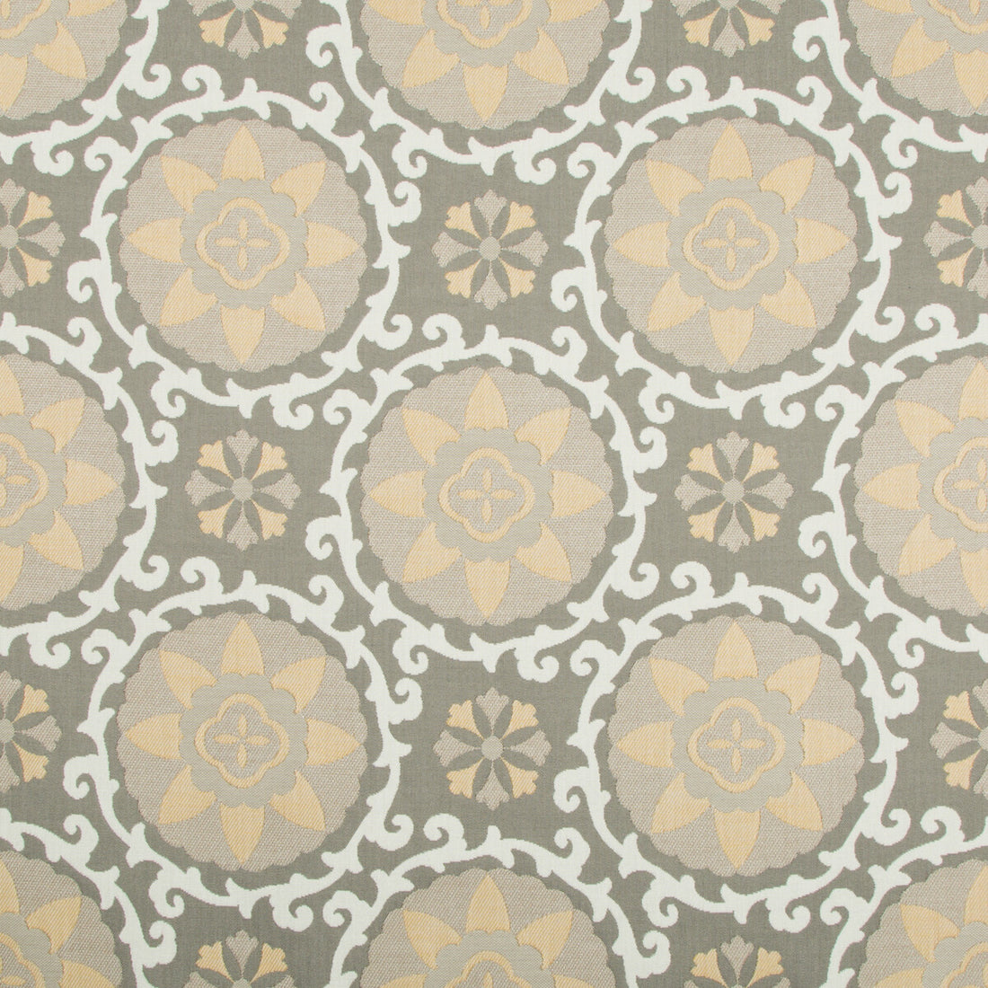 Exotic Suzani fabric in pebble color - pattern 31969.416.0 - by Kravet Design in the Oceania Indoor Outdoor collection