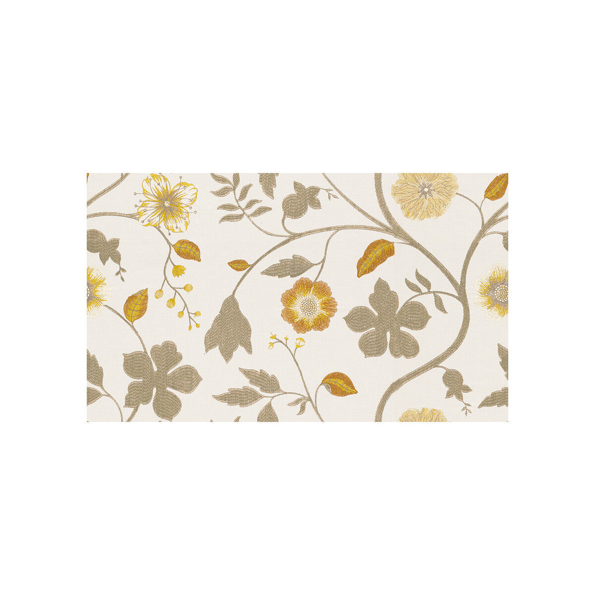 Whimsical Floral fabric in saffron color - pattern 32216.416.0 - by Kravet Couture in the Modern Colors II collection