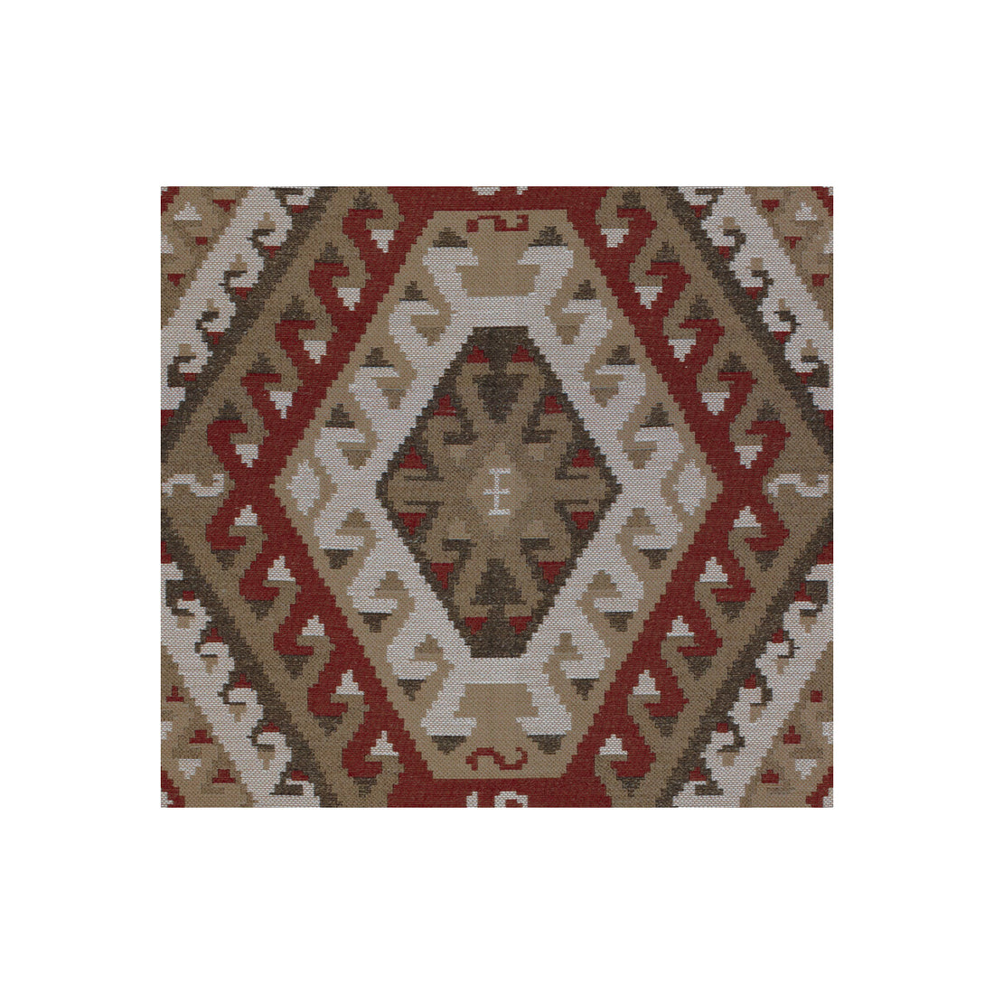 Rustic Kilim fabric in sundried red color - pattern 32347.619.0 - by Kravet Couture in the Nomad Chic collection