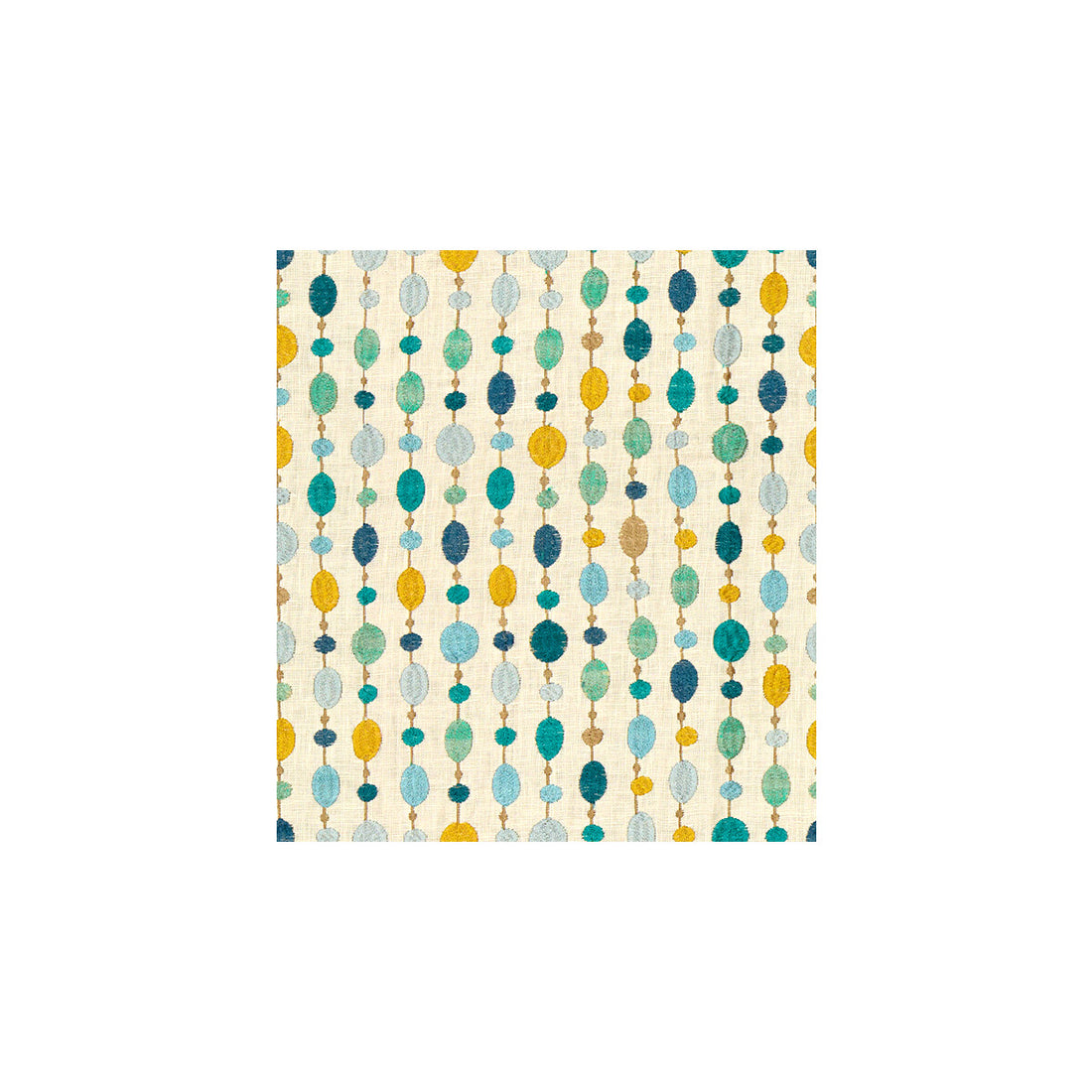 Beaded Linen fabric in turquoise color - pattern 33071.513.0 - by Kravet Couture in the Modern Colors III collection