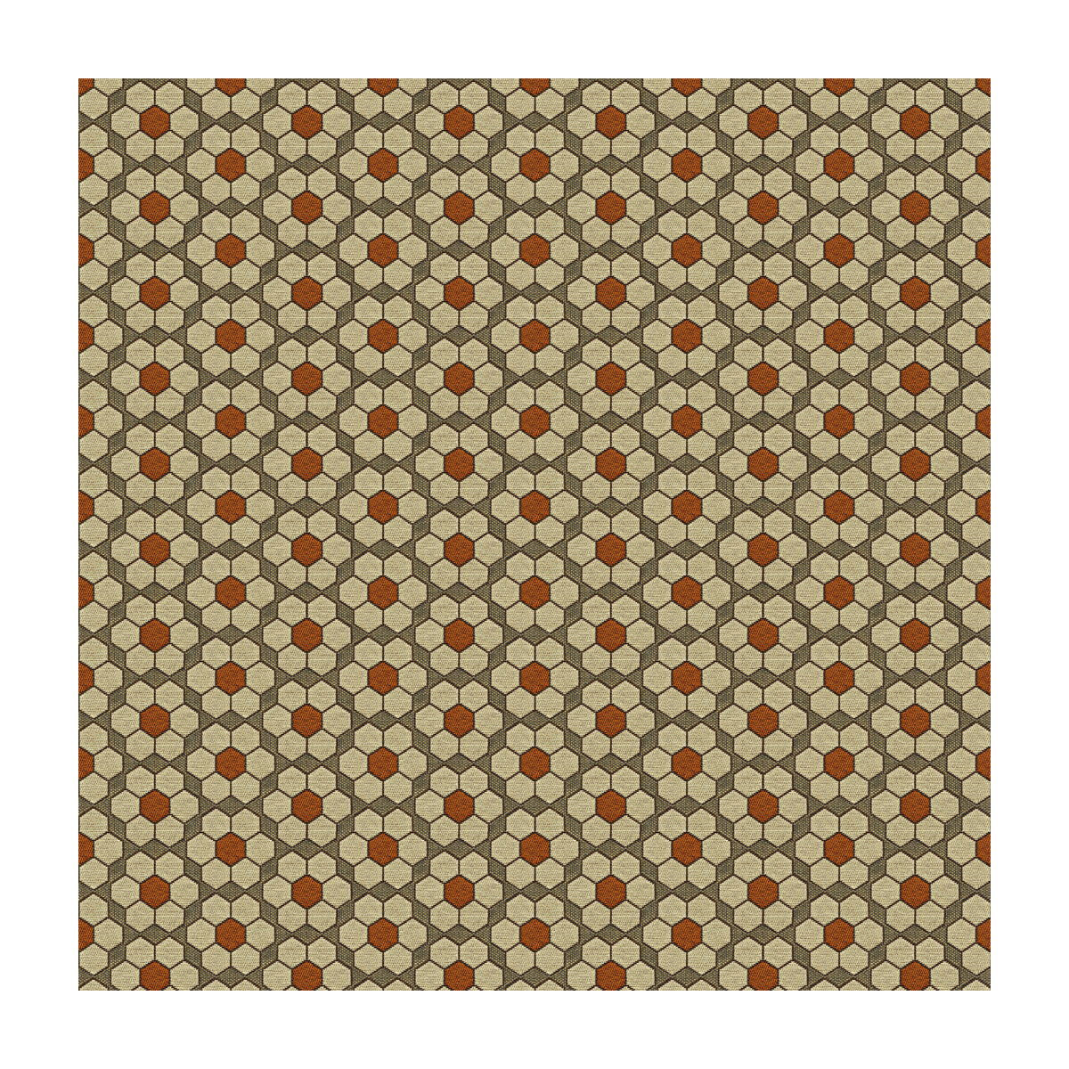 Bursa Mosaic fabric in tigerlilly color - pattern 33943.612.0 - by Kravet Contract in the David Hicks Guaranteed In Stock collection