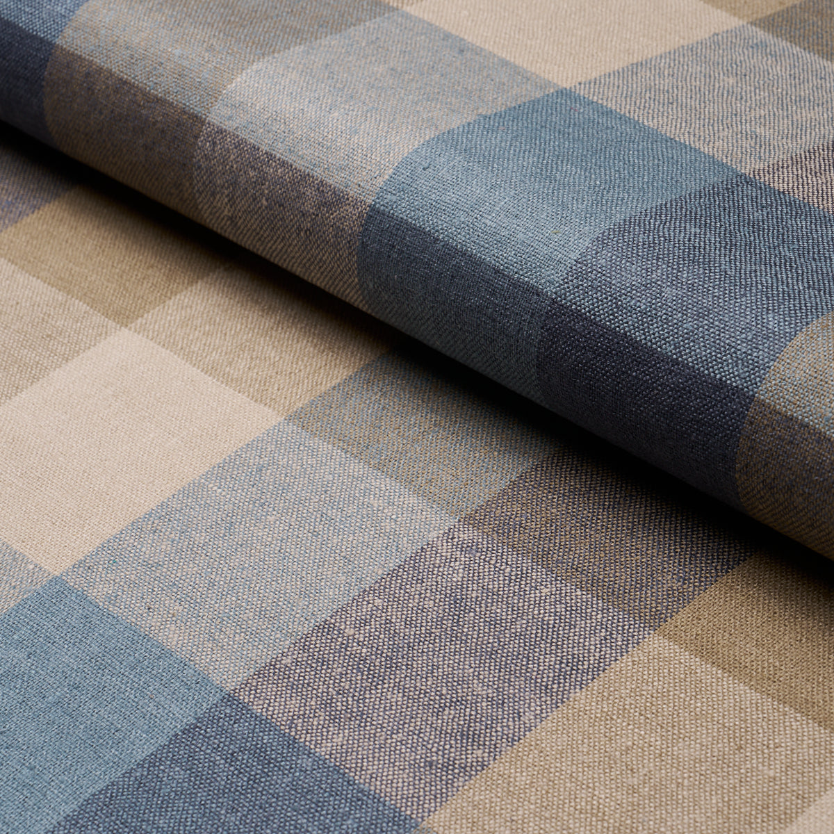 Graylyn Plaid fabric in indigo color - pattern number 3452002 - by Schumacher in the Chroma collection
