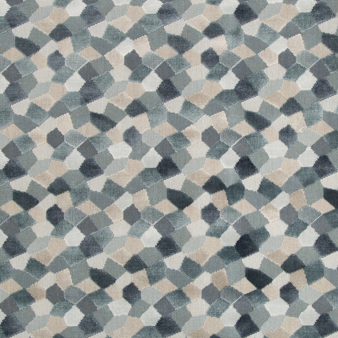 Modern Mosaic fabric in harbor color - pattern 34783.21.0 - by Kravet Couture in the Artisan Velvets collection