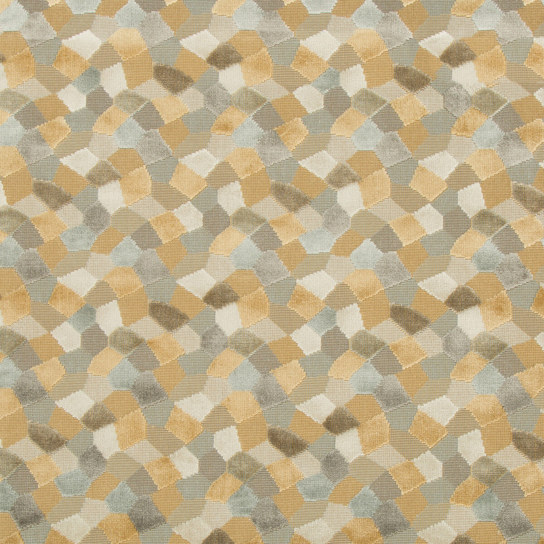 Modern Mosaic fabric in tuscan sun color - pattern 34783.416.0 - by Kravet Couture in the Artisan Velvets collection