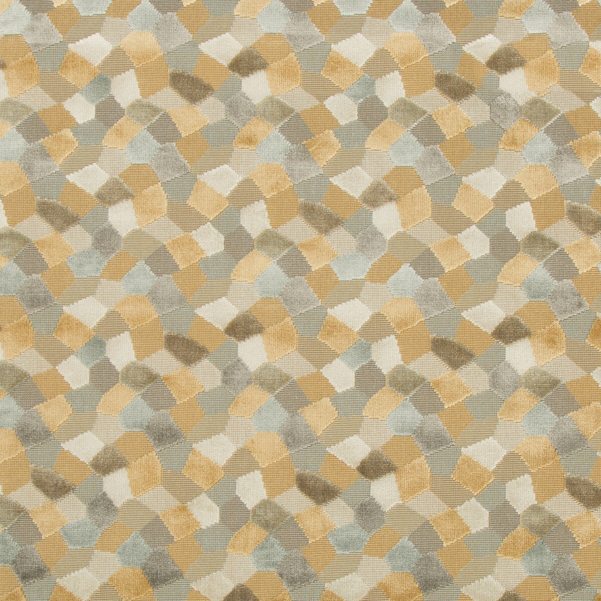 Modern Mosaic fabric in tuscan sun color - pattern 34783.416.0 - by Kravet Couture in the Artisan Velvets collection