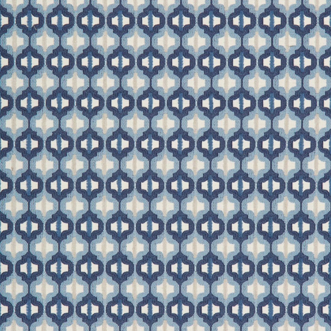 Turned Out Tile fabric in marine color - pattern 34794.5.0 - by Kravet Couture in the David Phoenix Well-Suited collection