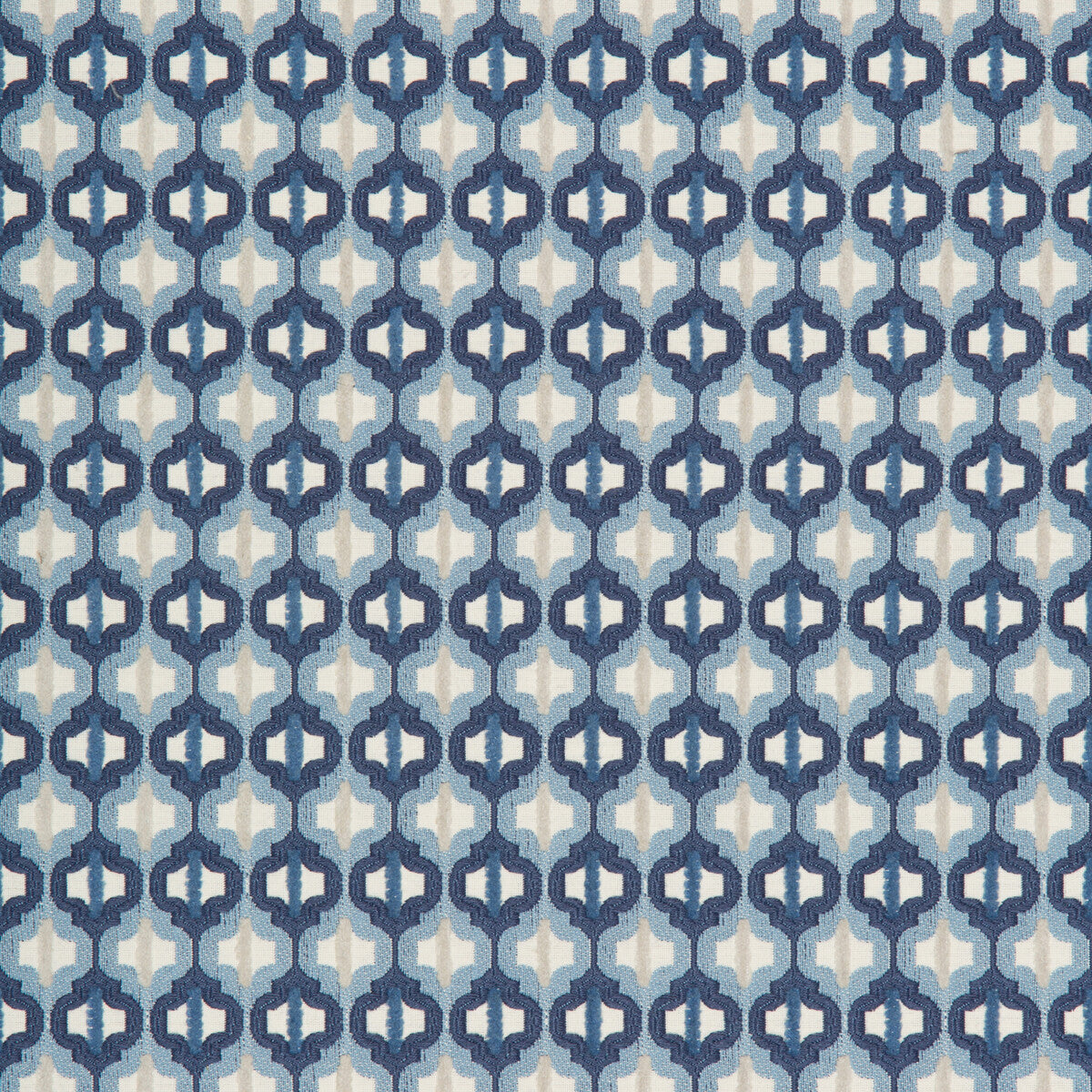Turned Out Tile fabric in marine color - pattern 34794.5.0 - by Kravet Couture in the David Phoenix Well-Suited collection