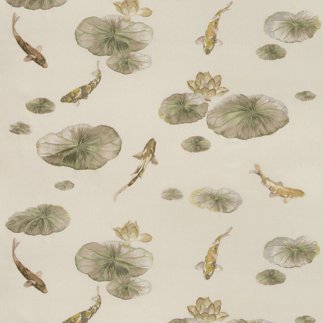 Lotus Pond fabric in limestone color - pattern 35460.11.0 - by Kravet Couture in the Izu Collection collection