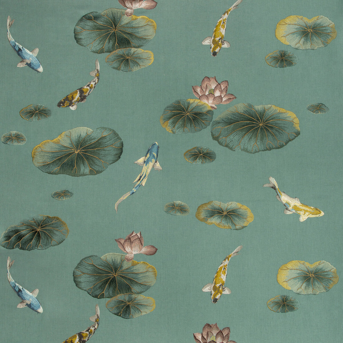 Lotus Pond fabric in sage color - pattern 35460.35.0 - by Kravet Couture in the Izu Collection collection