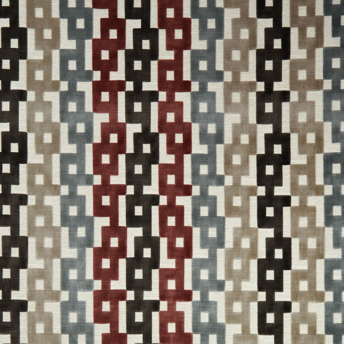 Chain Velvet fabric in paprika/grey color - pattern 35856.921.0 - by Kravet Couture