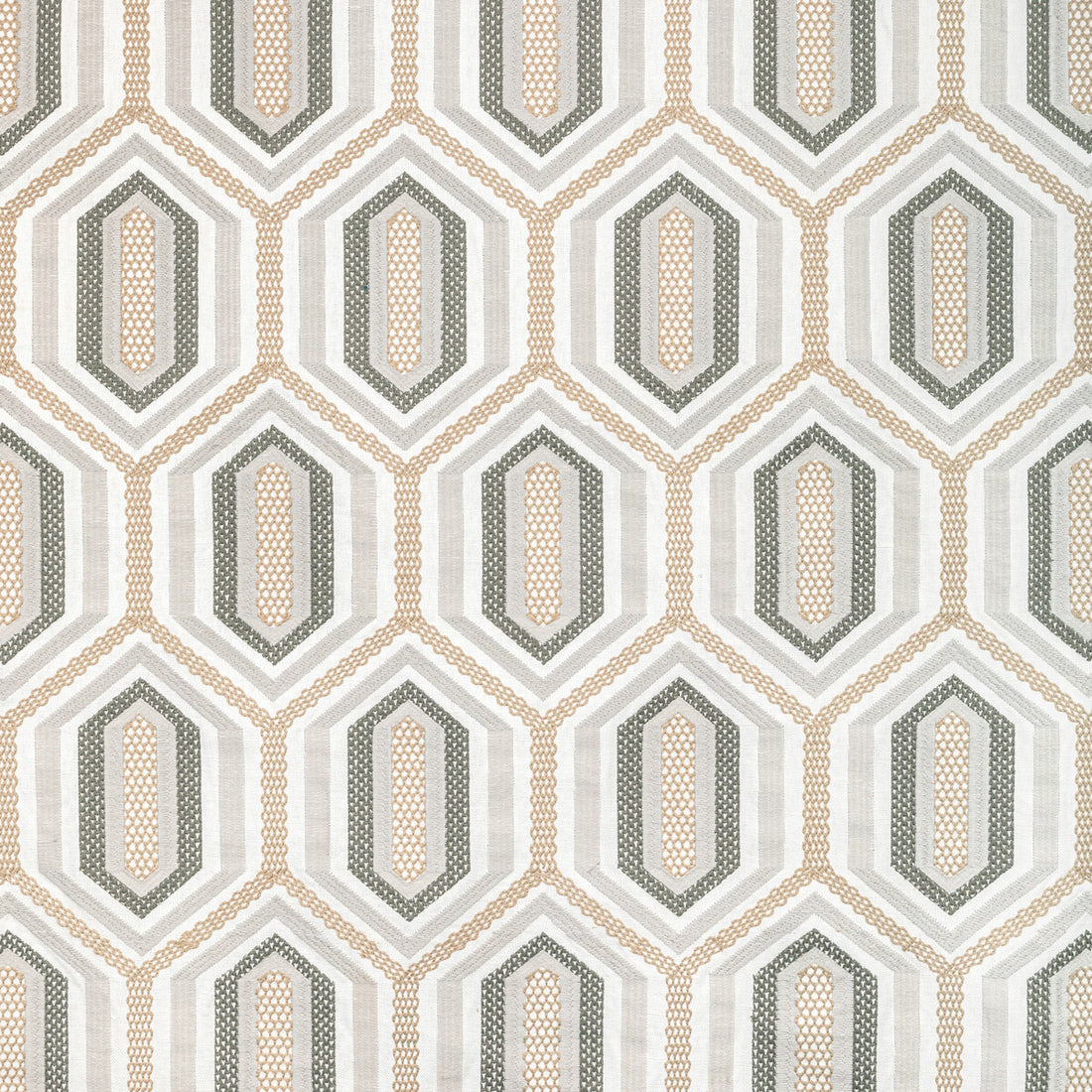 Kaleidoscope Emb fabric in natural color - pattern 36368.1611.0 - by Kravet Couture in the Corey Damen Jenkins Trad Nouveau collection