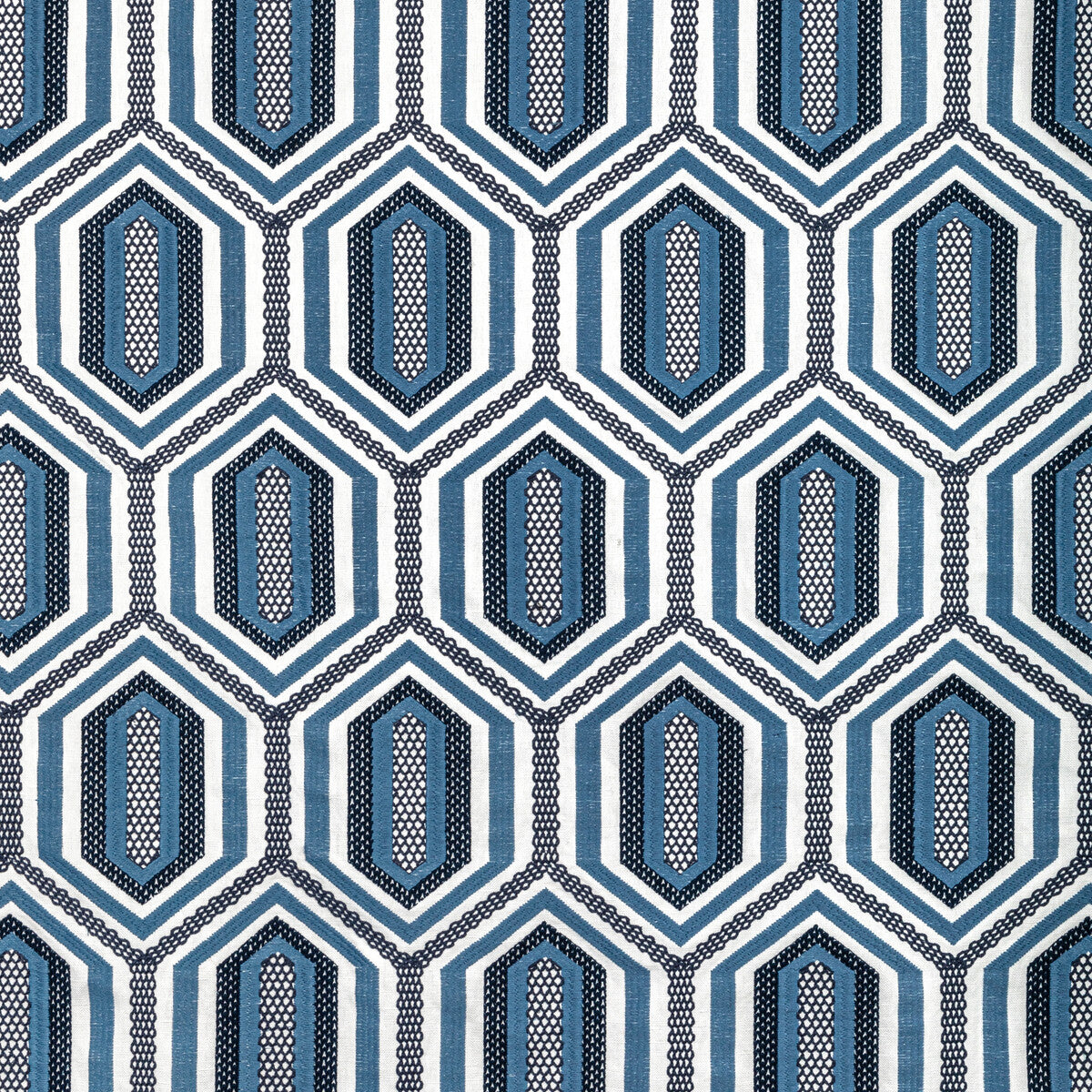 Kaleidoscope Emb fabric in ink color - pattern 36368.51.0 - by Kravet Couture in the Corey Damen Jenkins Trad Nouveau collection